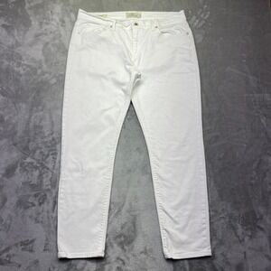 Lucky Brand Brooke Capri Jeans White Denim Straight Leg Women Sz 12/31 Fits 33"